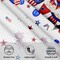 4th of July Tablecloth Round Patriotic American Flag Star Table Cloths Circular Independence Day Gnome Truck Table Cover Waterproof Polyester Tabletop for Dining Kitchen Party Decor 60 Inch